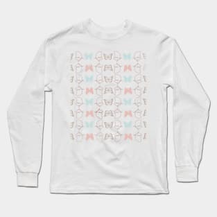 Butterflies Cute Simple Adorable  Pastel Pattern Design Long Sleeve T-Shirt